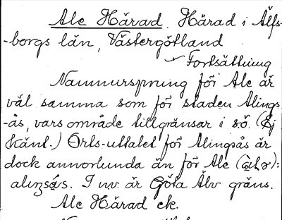 Bild på arkivkortet för arkivposten Ale Härad