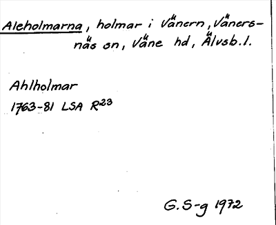 Bild på arkivkortet för arkivposten Aleholmarna