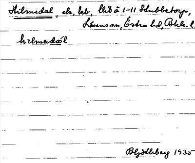 Bild på arkivkortet för arkivposten Hilmedal