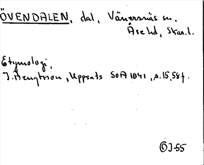 Bild på arkivkortet för arkivposten Övendalen