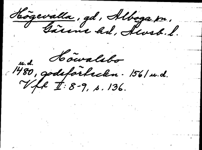 Bild på arkivkortet för arkivposten Högevalla
