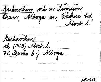 Bild på arkivkortet för arkivposten Markaviken