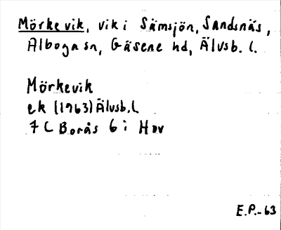 Bild på arkivkortet för arkivposten Mörkevik
