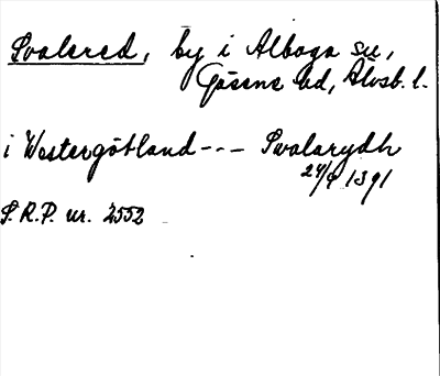 Bild på arkivkortet för arkivposten Svalared