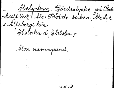 Bild på arkivkortet för arkivposten Alelyckan