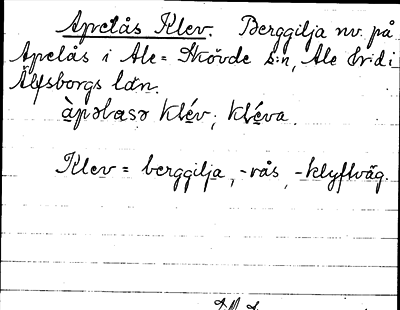 Bild på arkivkortet för arkivposten Apelås Klev