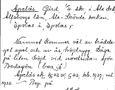Bild på arkivkortet för arkivposten Apelås