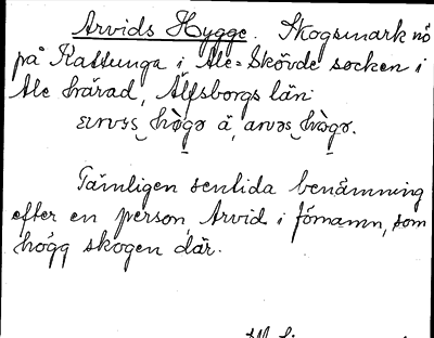 Bild på arkivkortet för arkivposten Arvids Hygge