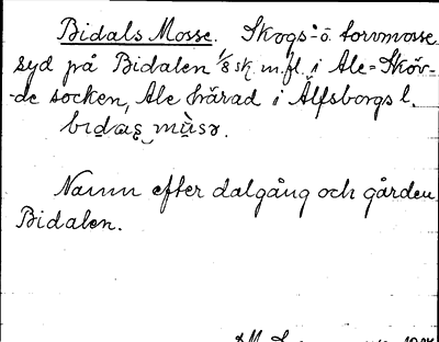 Bild på arkivkortet för arkivposten Bidals Mosse