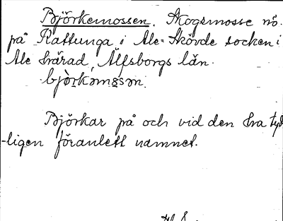 Bild på arkivkortet för arkivposten Björkemossen