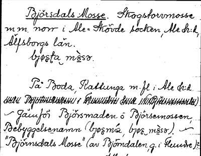 Bild på arkivkortet för arkivposten Björsdals Mosse