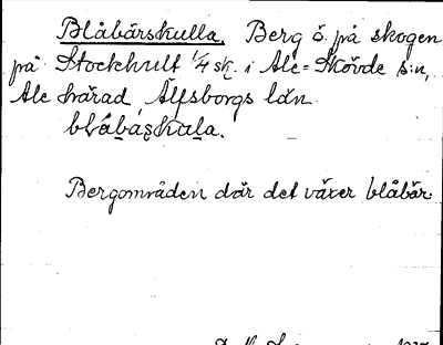 Bild på arkivkortet för arkivposten Blåbärskulla