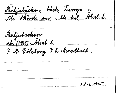Bild på arkivkortet för arkivposten Båljabäcken