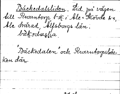 Bild på arkivkortet för arkivposten Bäckedalsliden