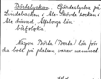 Bild på arkivkortet för arkivposten Börtelyckan