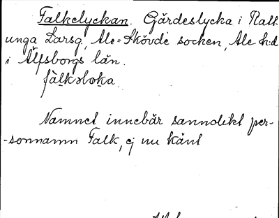 Bild på arkivkortet för arkivposten Falkelyckan