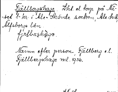 Bild på arkivkortet för arkivposten Fjällbergshage