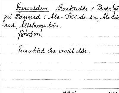 Bild på arkivkortet för arkivposten Furudden