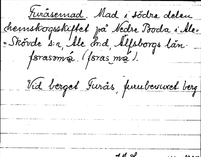 Bild på arkivkortet för arkivposten Furåsemad