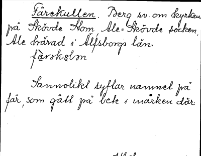 Bild på arkivkortet för arkivposten Fårekullen