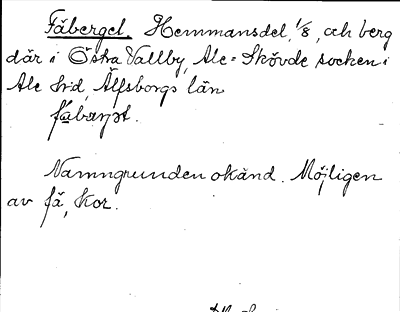 Bild på arkivkortet för arkivposten Fäberget