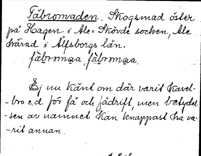 Bild på arkivkortet för arkivposten Fäbromaden