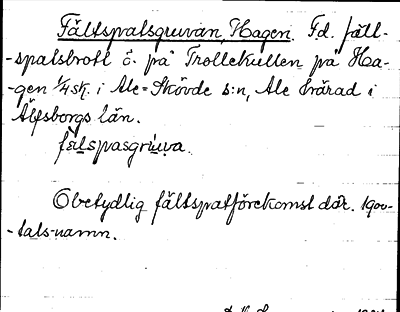 Bild på arkivkortet för arkivposten Fältspaltsgruvan Hagen