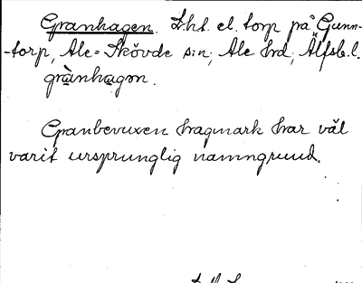 Bild på arkivkortet för arkivposten Granhagen