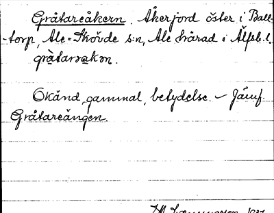Bild på arkivkortet för arkivposten Gråtareåkern