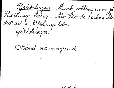 Bild på arkivkortet för arkivposten Gråtehagen