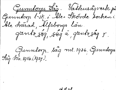 Bild på arkivkortet för arkivposten Gunntorps Såg