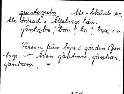 Bild på arkivkortet för arkivposten guntorpsbo