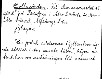 Bild på arkivkortet för arkivposten Gyllagården