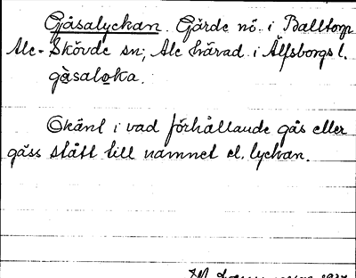 Bild på arkivkortet för arkivposten Gåsalyckan