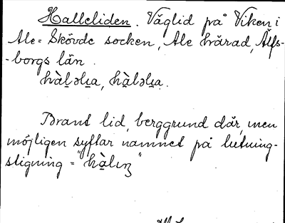 Bild på arkivkortet för arkivposten Halleliden