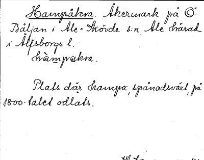 Bild på arkivkortet för arkivposten Hampåkra