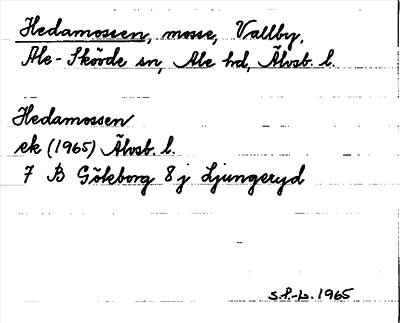Bild på arkivkortet för arkivposten Hedamossen