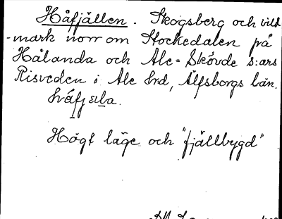 Bild på arkivkortet för arkivposten Håfjällen