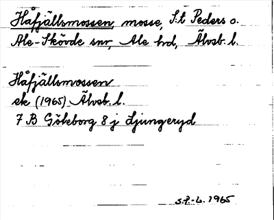 Bild på arkivkortet för arkivposten Håfjällsmossen
