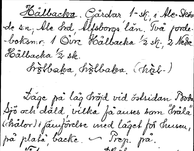 Bild på arkivkortet för arkivposten Hålbacka