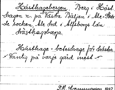 Bild på arkivkortet för arkivposten Hästhagebergen