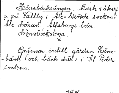 Bild på arkivkortet för arkivposten Hönebäcksängen