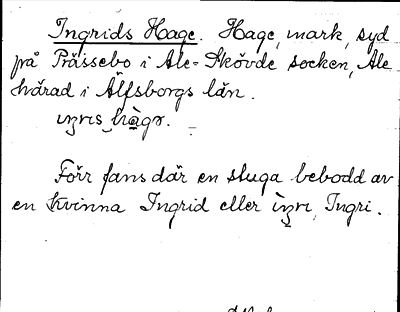 Bild på arkivkortet för arkivposten Ingrids Hage