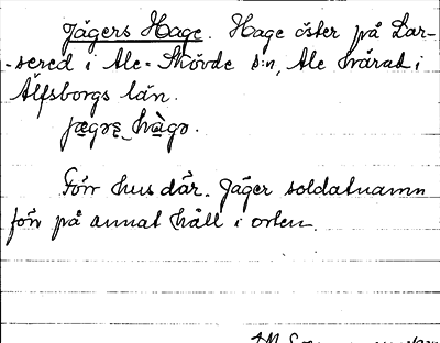 Bild på arkivkortet för arkivposten Jägers Hage
