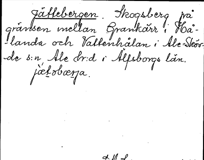 Bild på arkivkortet för arkivposten Jättebergen