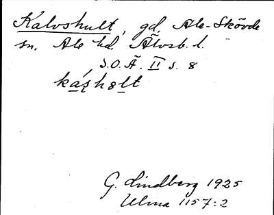 Bild på arkivkortet för arkivposten Kalvshult