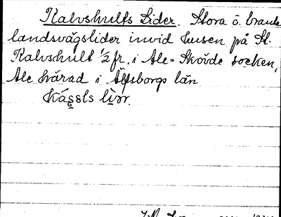 Bild på arkivkortet för arkivposten Kalvshults Lider