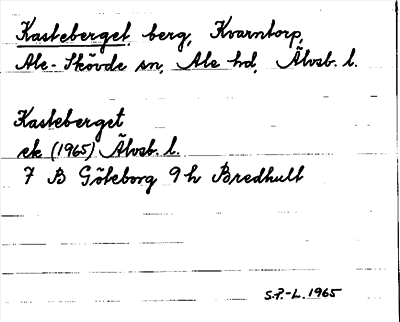 Bild på arkivkortet för arkivposten Kasteberget