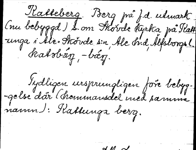 Bild på arkivkortet för arkivposten Katteberg