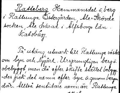 Bild på arkivkortet för arkivposten Katteberg